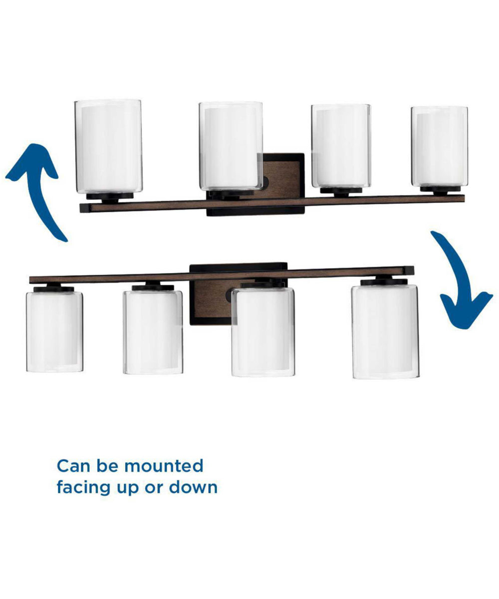 Mast 4-Light Clear Glass Coastal Bath Vanity Light Antique Bronze