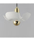 Poppy 12 inch Pendant White/Satin Brass