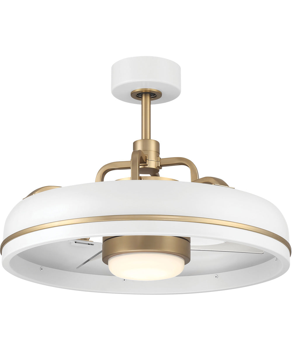 Taylor 24" 1-Light Ceiling Fan (Blades Included) White/Satin Brass