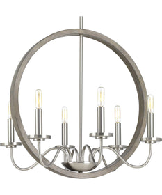 Fontayne 6-Light Farmhouse Chandelier Light Brushed Nickel