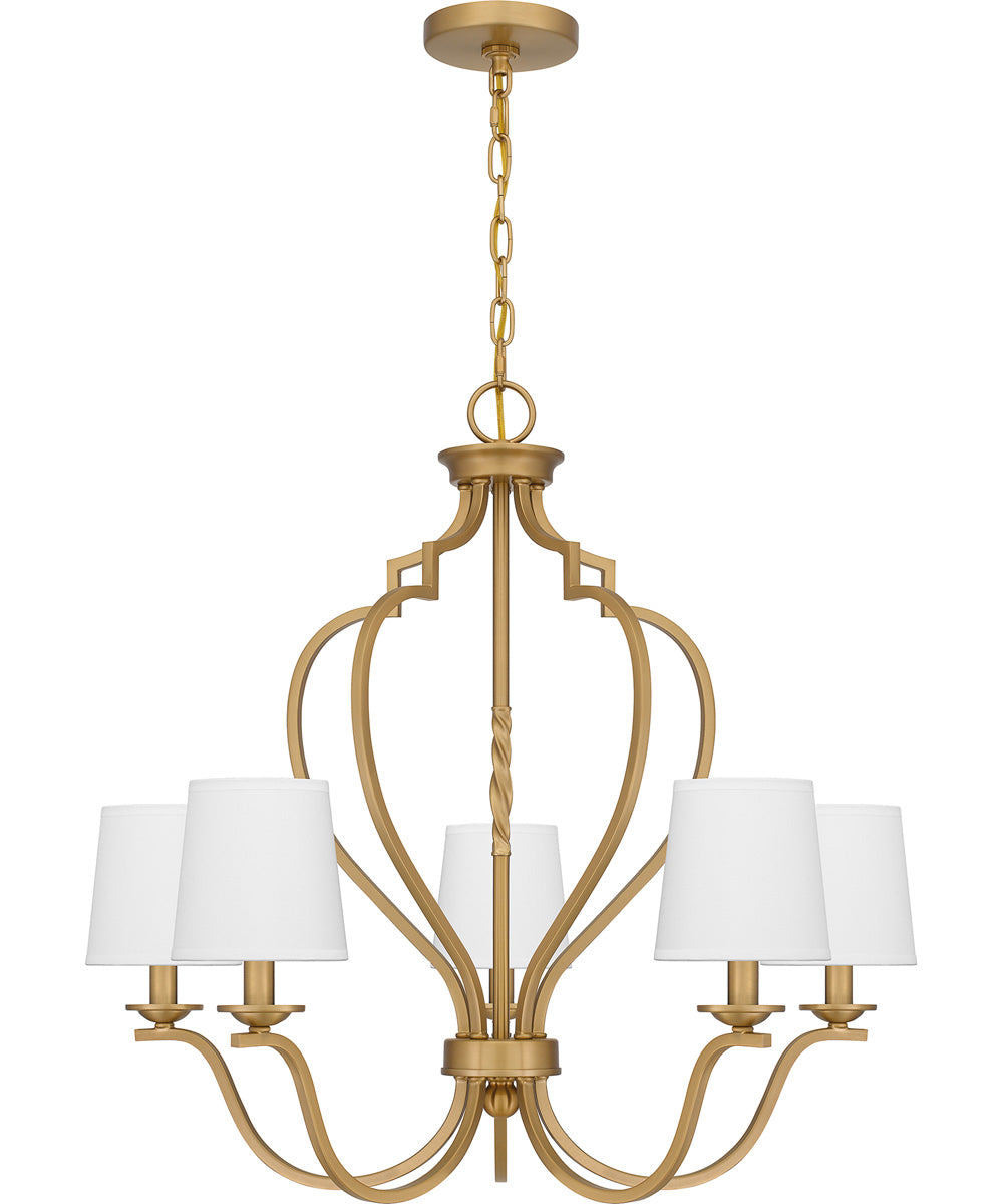 Wilkins 5-light Chandelier Brushed Weathered Brass