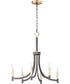 28"W Lyndon 6-Light Chandelier Bronze / Antique Brass