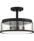 Ludlow Medium 3-light Semi Flush Mount Earth Black