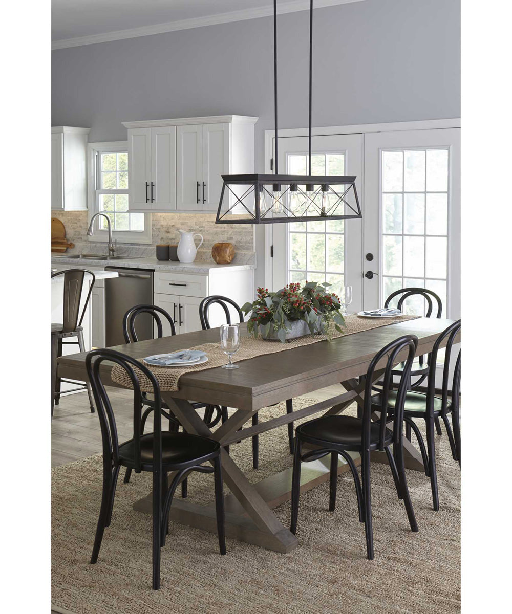 Briarwood 5-Light Textured Cerused Black Farmhouse Style Linear Island Chandelier Light Textured Black