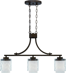 30"W Kenswick 3-Light Island Pendant Light Peruvian Bronze