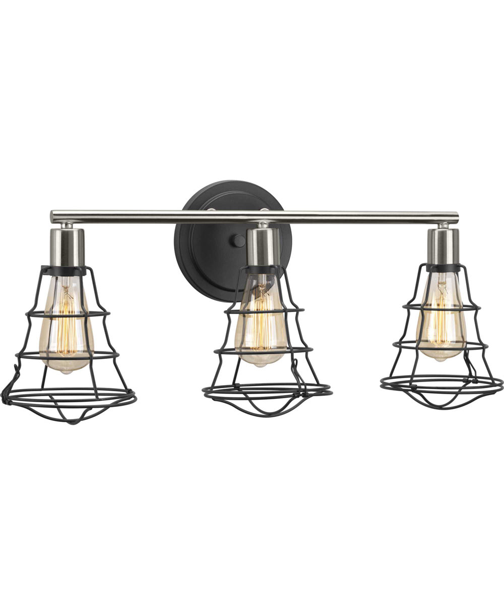Gauge 3-Light Farmhouse Bath Vanity Light Graphite