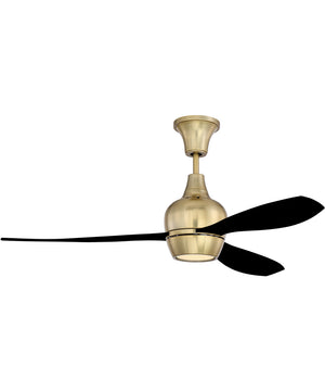 52" Bordeaux Remote 1-Light LED Ceiling Fan (Blades Included) Satin Brass