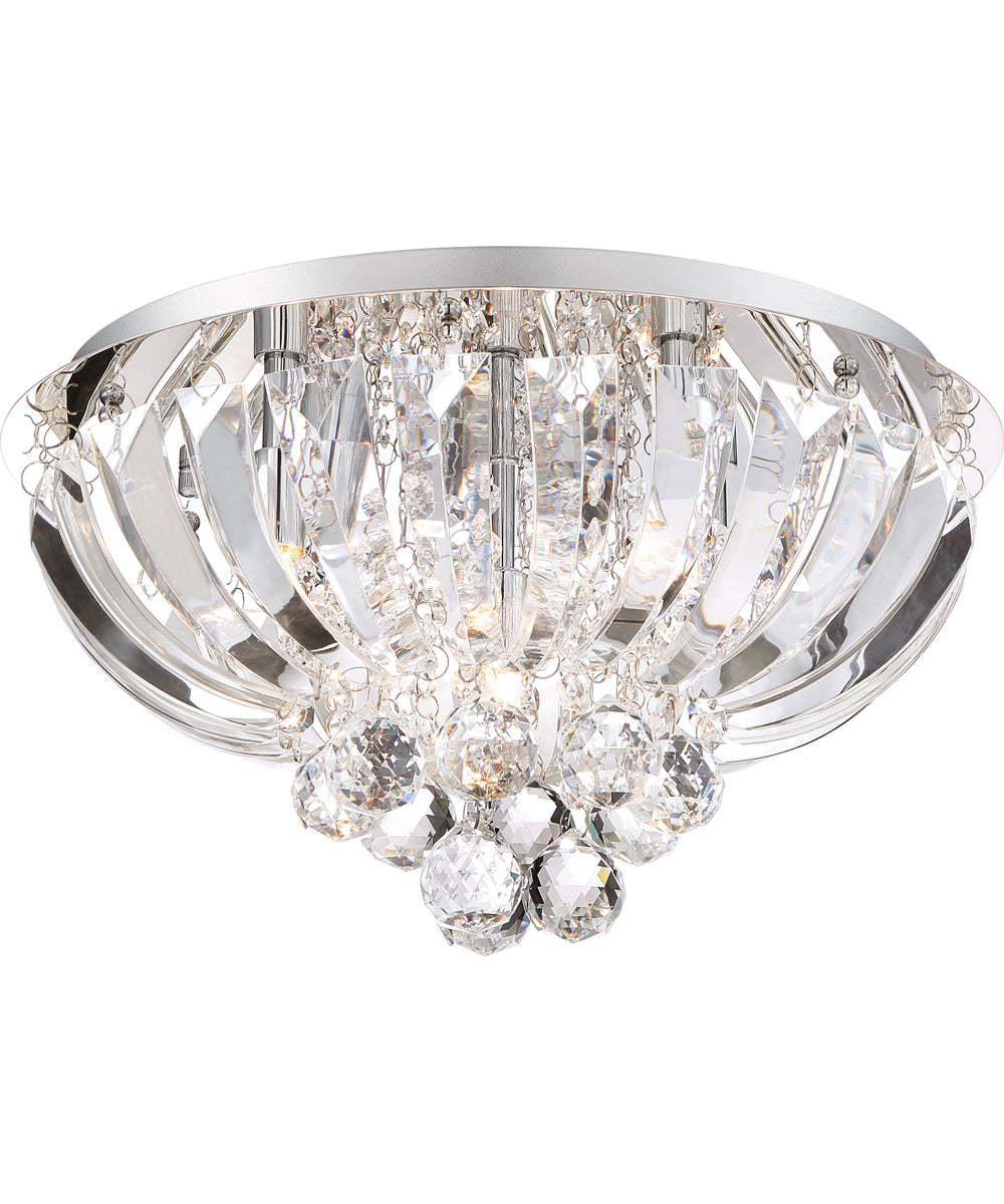 Glisten 5-light Flush Mount Polished Chrome
