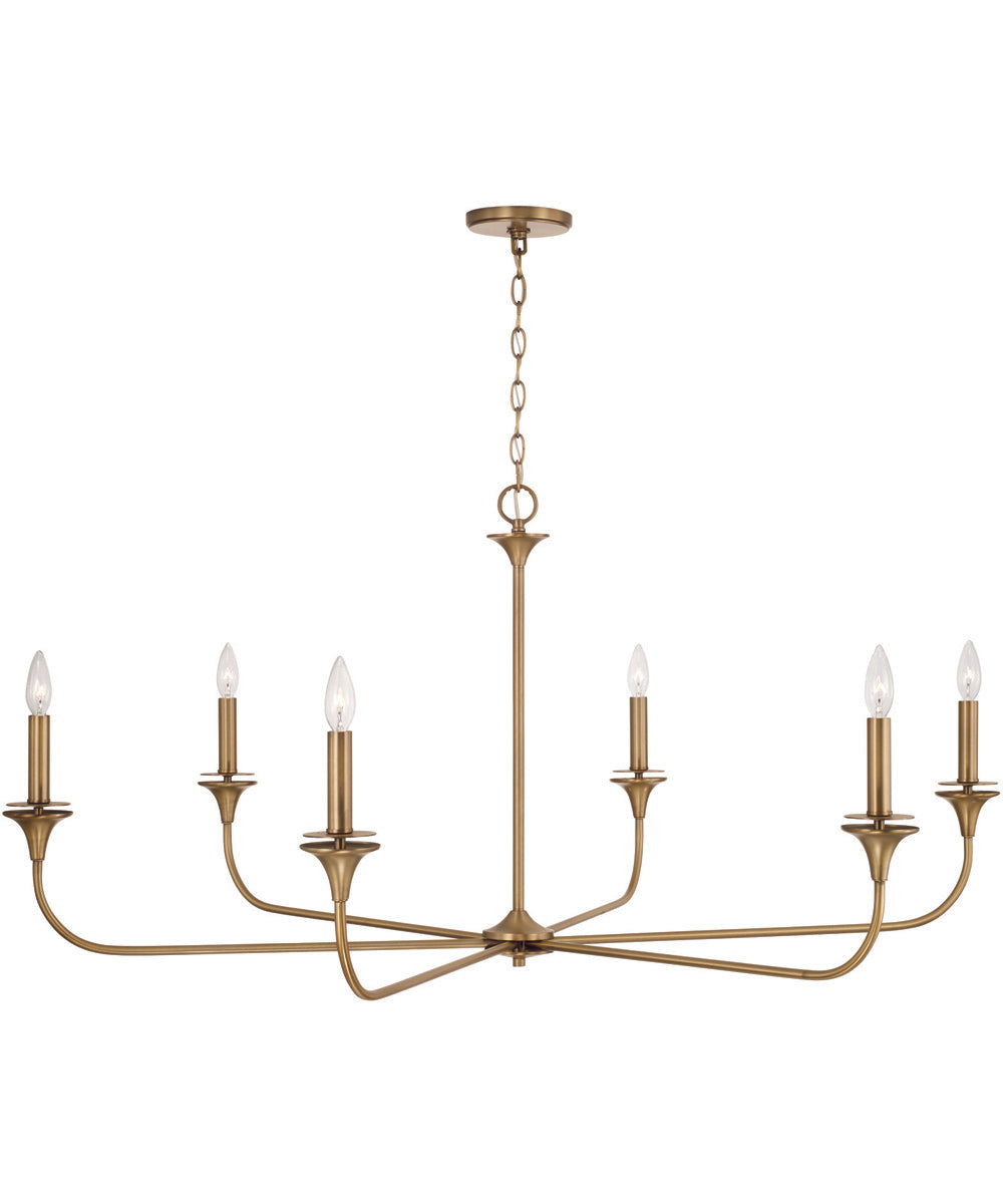 Presley 6-Light Chandelier Aged Brass