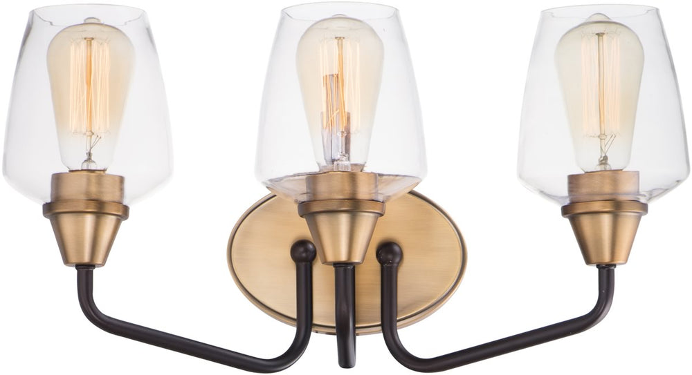 18"W Goblet 3-Light Bath Vanity Bronze / Antique Brass