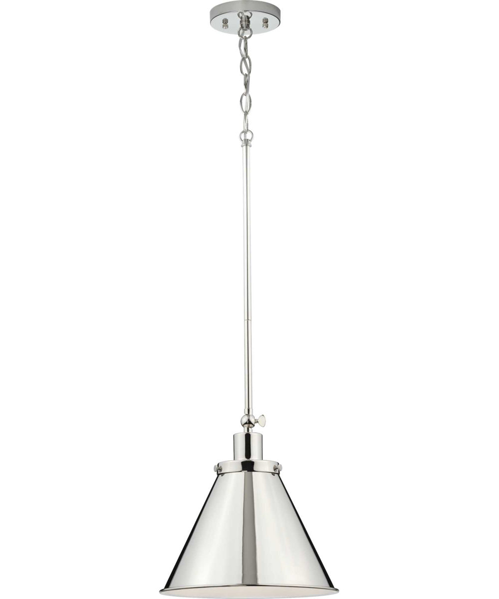 Hinton 1-Light Vintage Style Hanging Pendant Light Polished Nickel