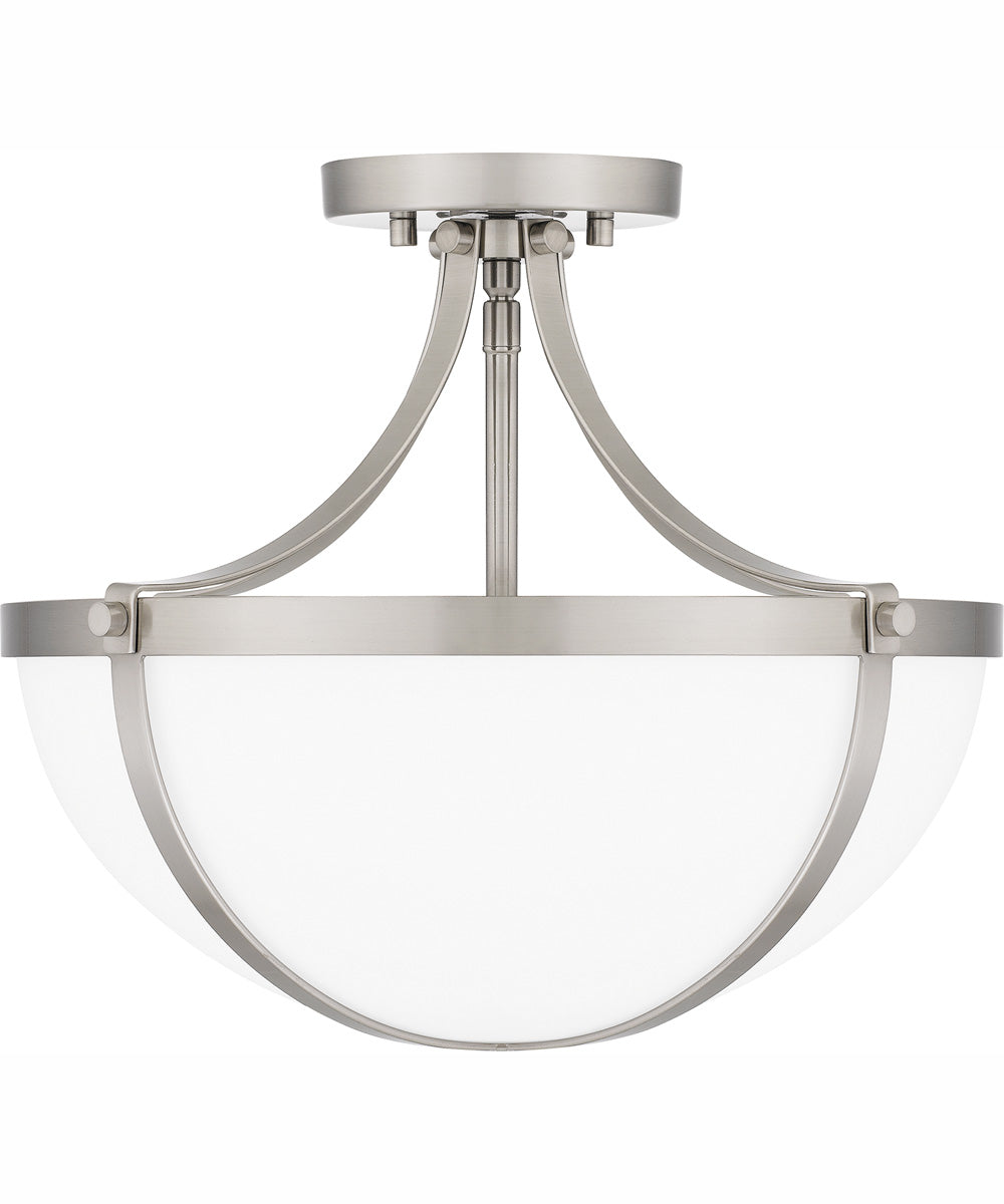 Antebellum Medium 2-light Semi Flush Mount Brushed Nickel