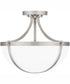 Antebellum Medium 2-light Semi Flush Mount Brushed Nickel