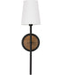 Jonah 1-Light Sconce Light Wood and Matte Black