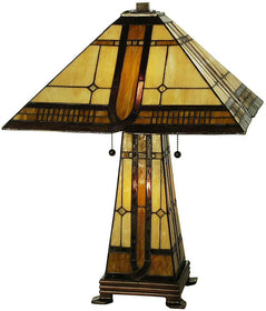 25"H Sierra Prairie Mission  Tiffany Table Lamp