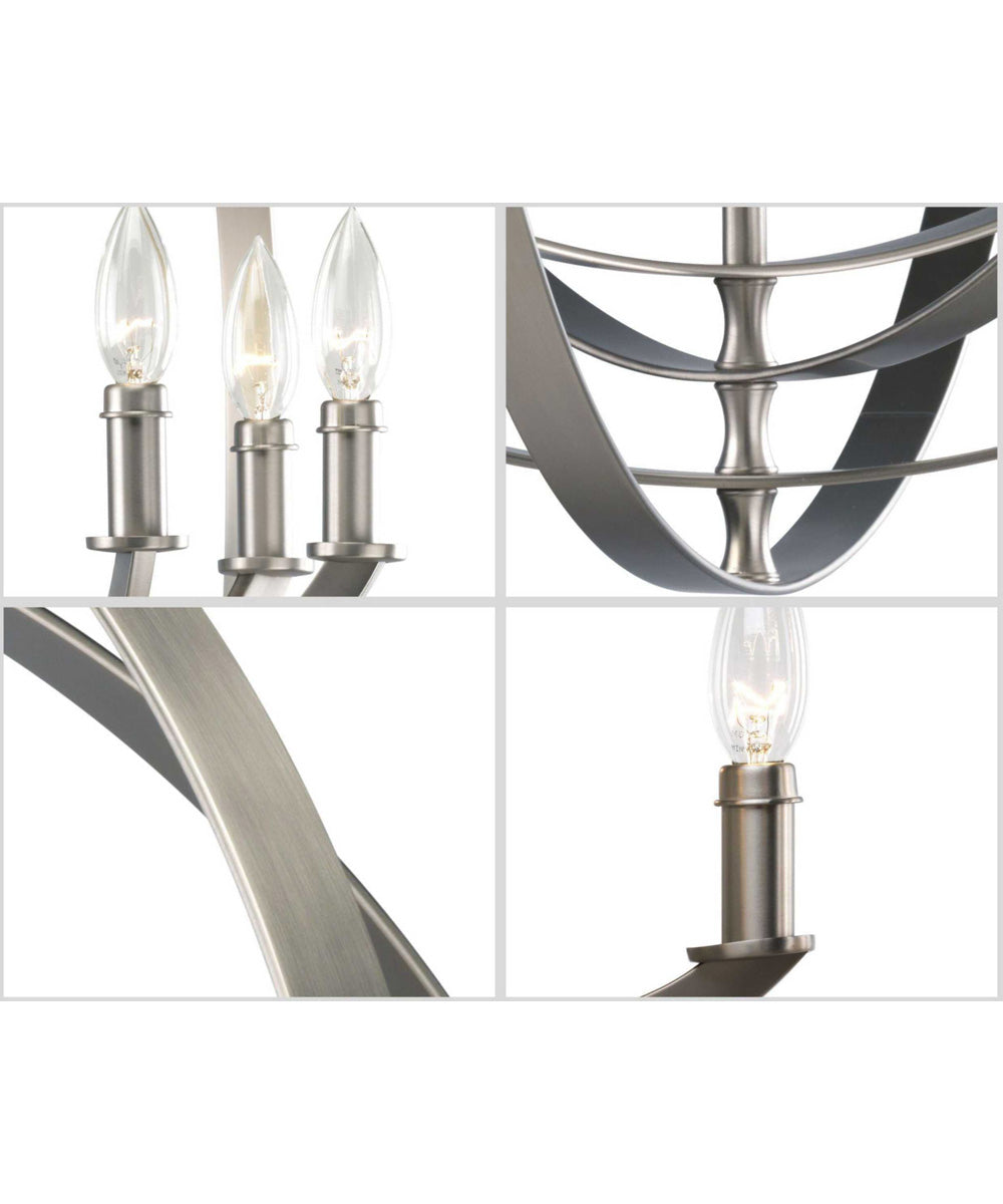 Equinox 6-Light Foyer Pendant Burnished Silver