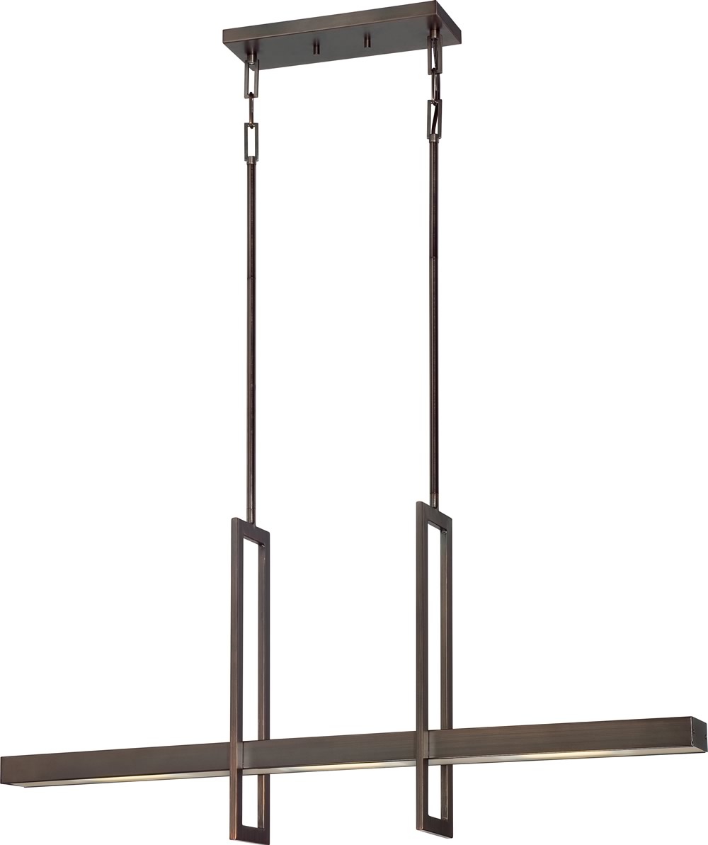 36"W Frame 3-Light LED Pendant Hazel Bronze