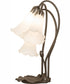16" High White Tiffany Pond Lily 3 Light Accent Lamp