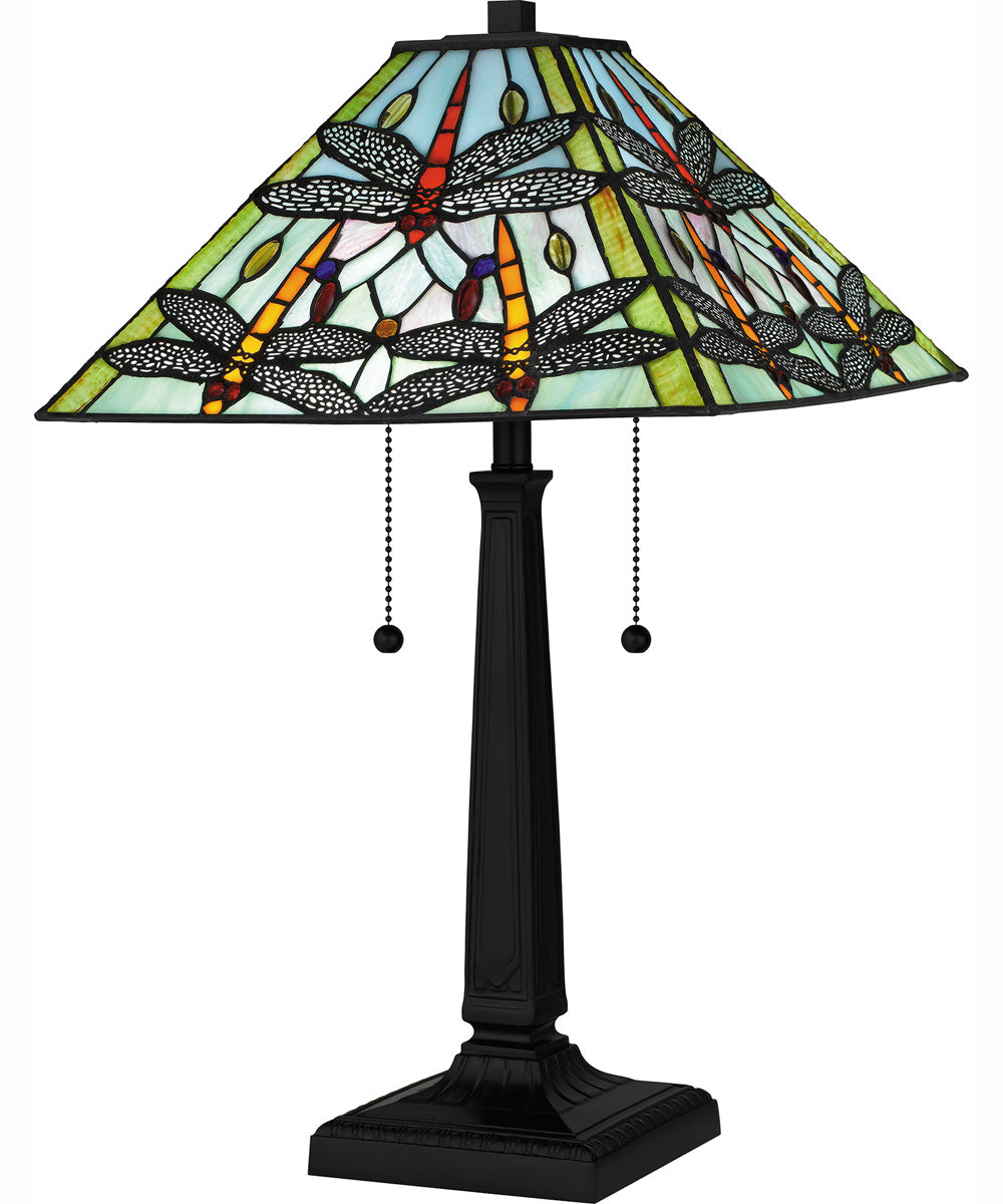 Tiffany Small 2-light Table Lamp Matte Black