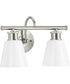 Ashford 2-Light Opal Glass Farmhouse Style Bath Vanity Wall Light Brushed Nickel