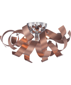 Ribbons Large 4-light Flush Mount Satin Copper