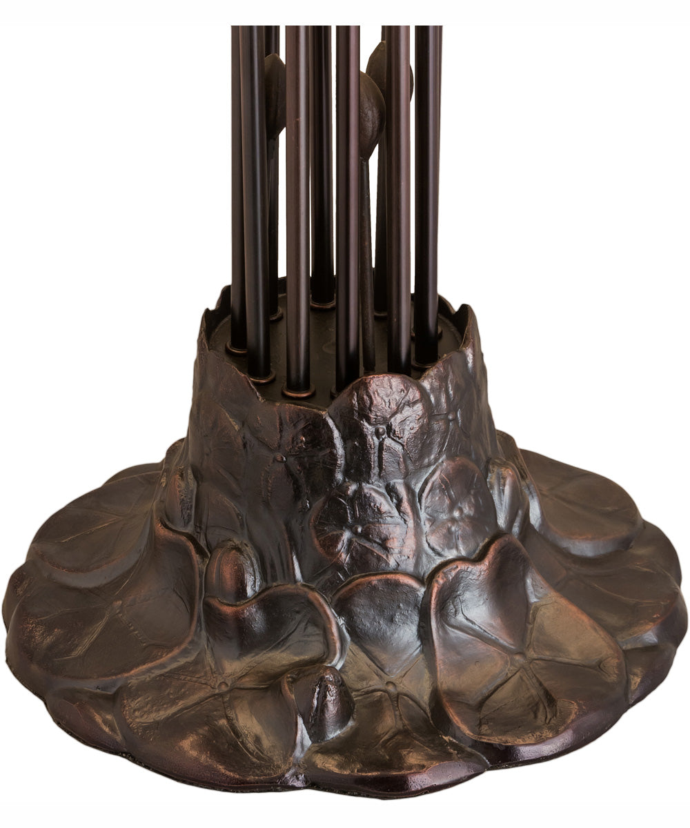 24" High Stained Glass Pond Lily 10 Light Table Lamp