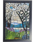 Magnolia Iris Mosaic Art Glass Wall Panel