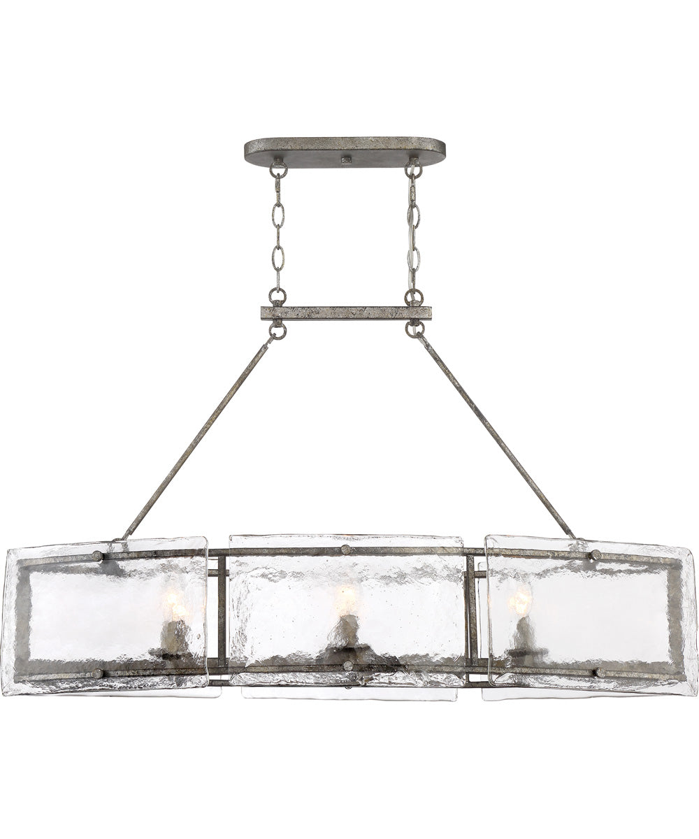 Fortress 6-light Island Light Mottled Silver