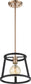 10"W Chassis 1-Light Pendant Copper Brushed Brass / Matte Black