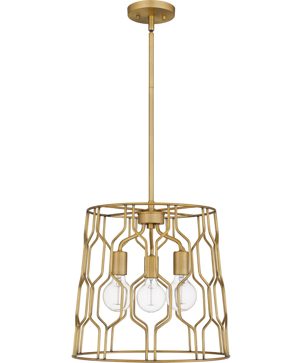 Rellie 3-light Pendant Aged Brass