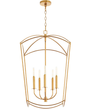 Mantle 5-light Entry Foyer Hall Chandelier Gold Leaf