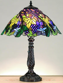 22"H Spiral Grape  Table Lamp