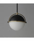 Duke 10 inch Single Pendant Black/Weathered Brass