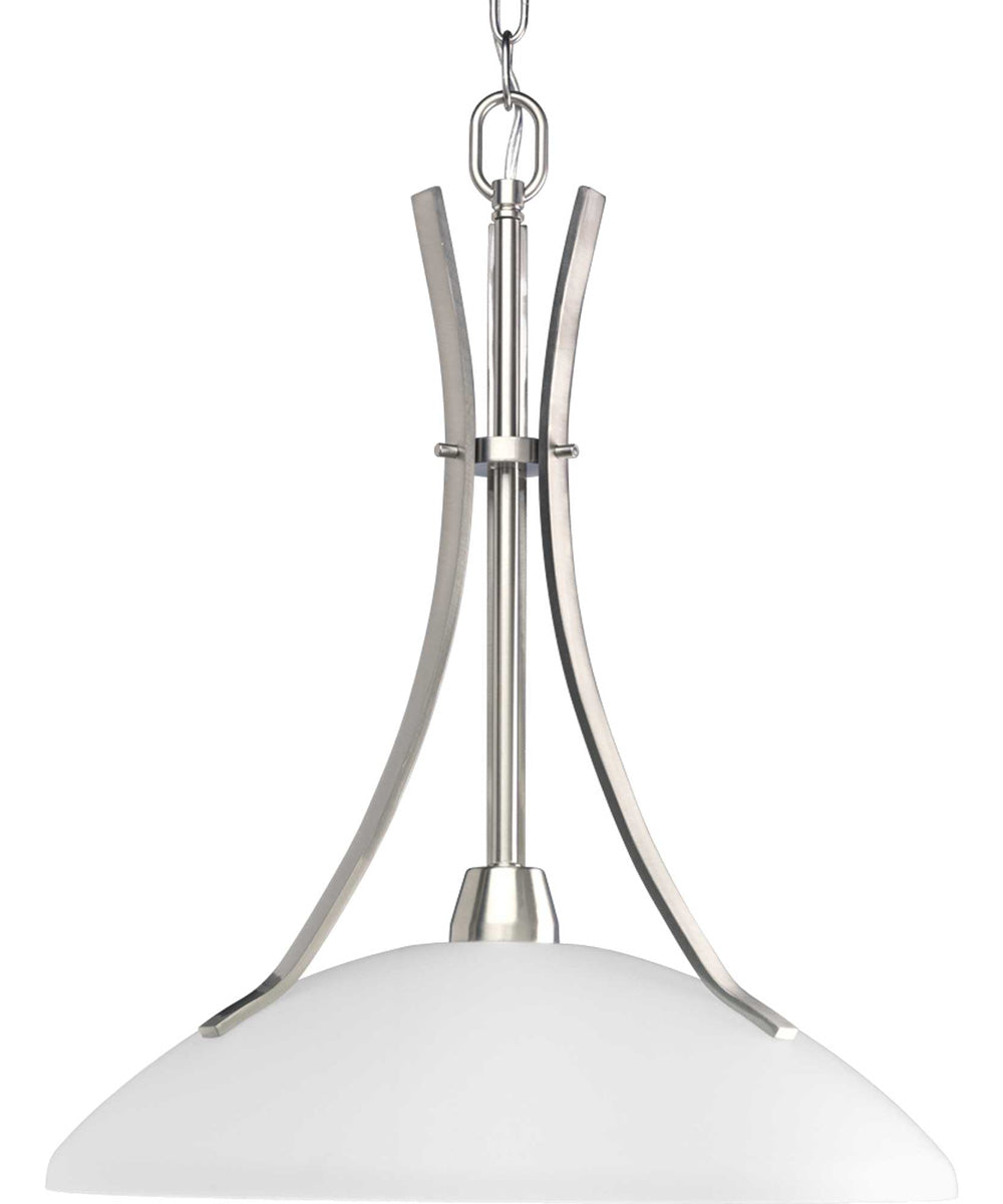 Wisten 1-Light Etched Glass Modern Pendant Light Brushed Nickel