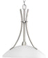 Wisten 1-Light Etched Glass Modern Pendant Light Brushed Nickel