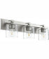 3-light Bath Vanity Light Satin Nickel w/ Clear/Seeded