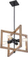 16"W Beacon 4-Light Pendant Black / Honey Wood