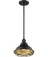 10"W Newbridge 1-Light Pendant Dark Bronze / Gold