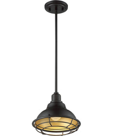 10"W Newbridge 1-Light Pendant Dark Bronze / Gold