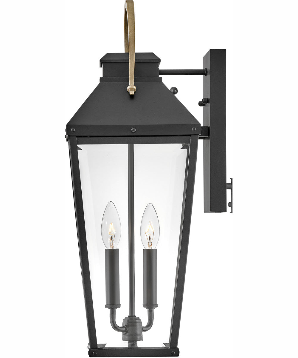 Dawson 2-Light Medium Wall Mount Lantern in Black