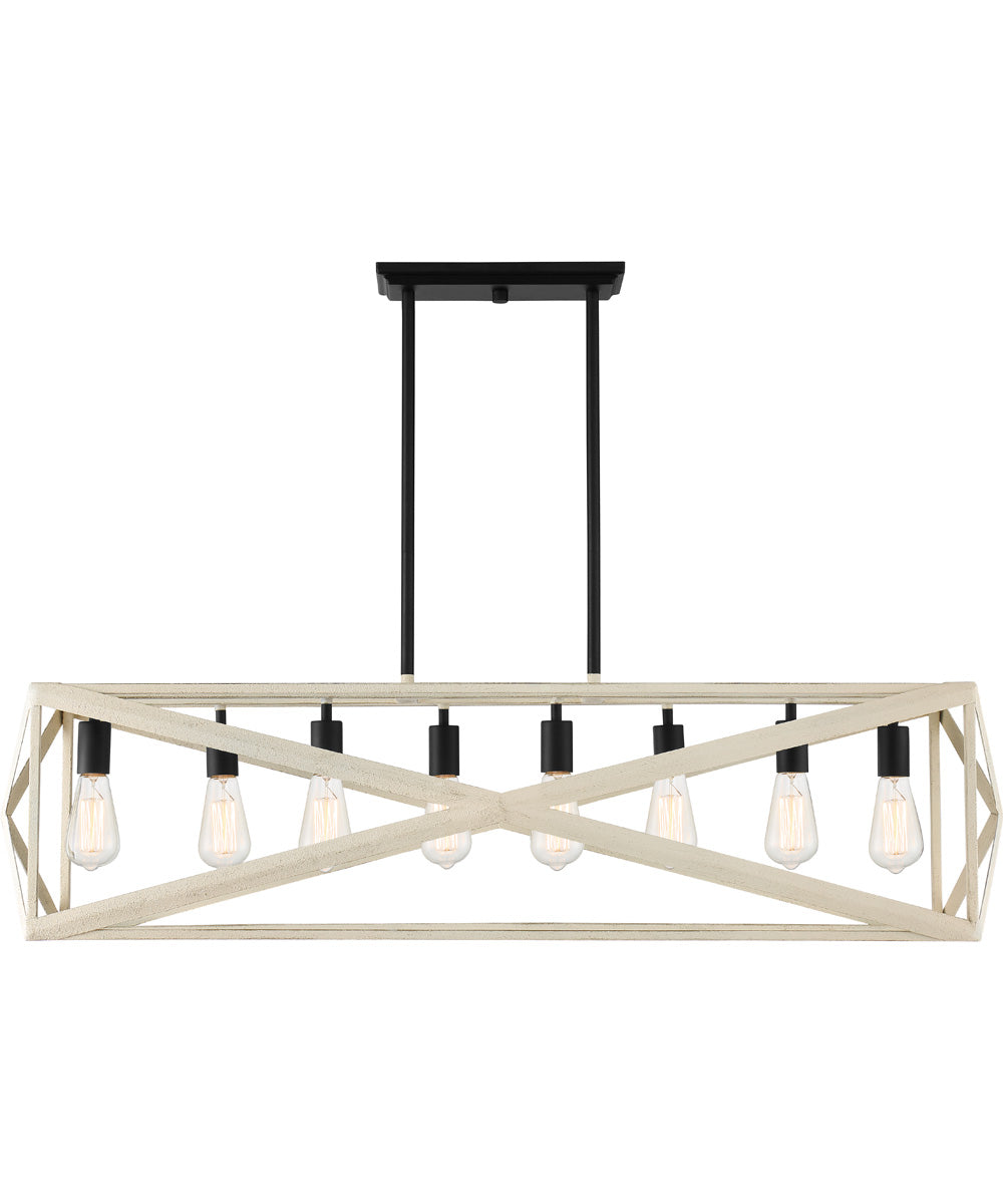 Hansel 8-Light Island Pendant Cottage White/Espresso