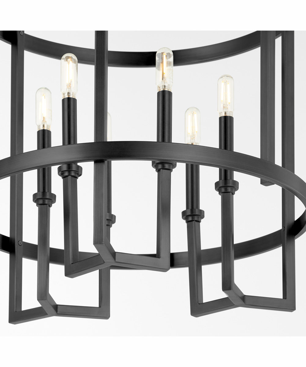 Merrick 6-light Entry Foyer Hall Chandelier Matte Black