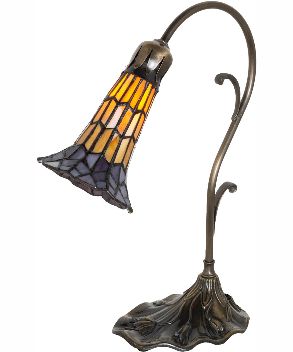 15" High Stained Glass Pond Lily Accent Lamp