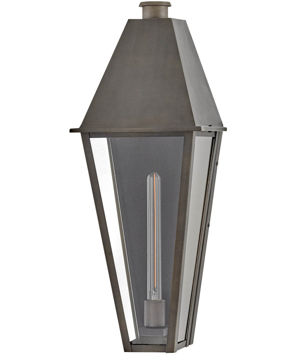 Endsley 1-Light Large Wall Mount Lantern in Blackened Brass