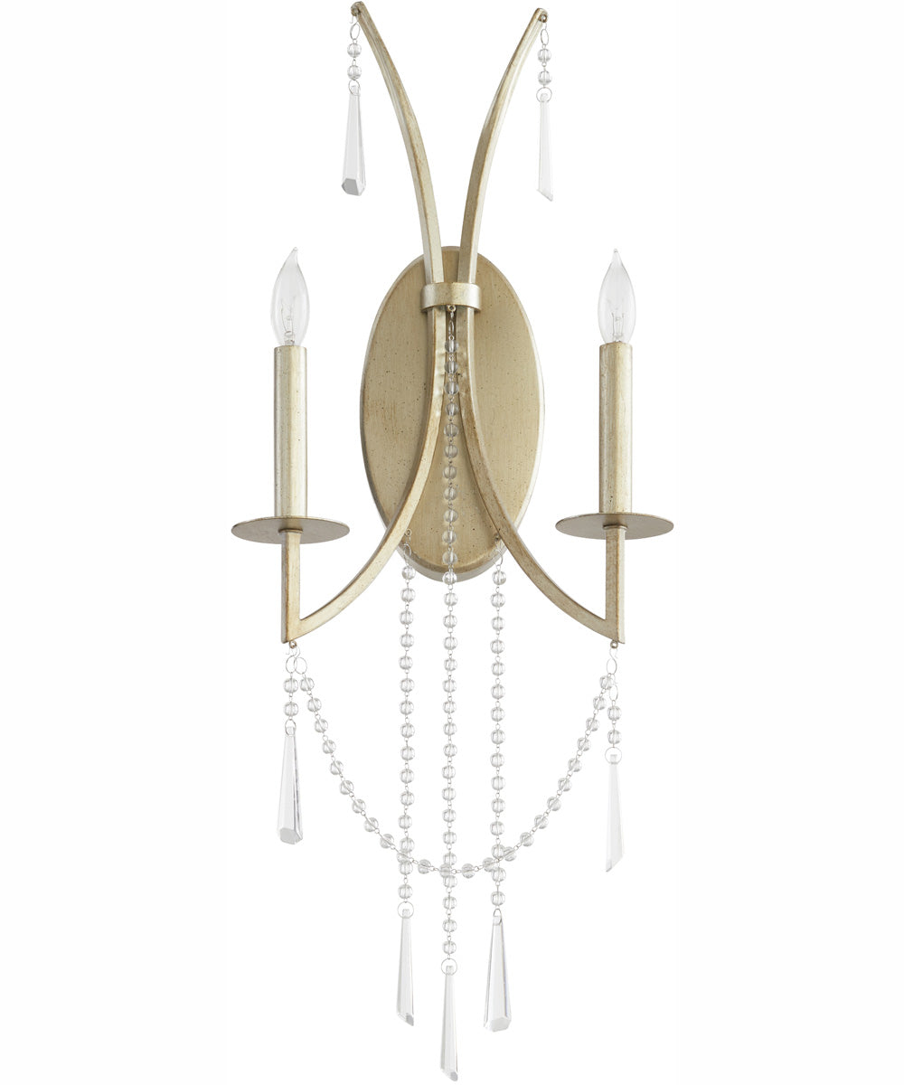 Malin 2-light Wall Mount Light Fixture Antique Silver