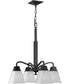 Clifton Heights 4-Light Modern Farmhouse Etched Glass Chandelier Light Matte Black