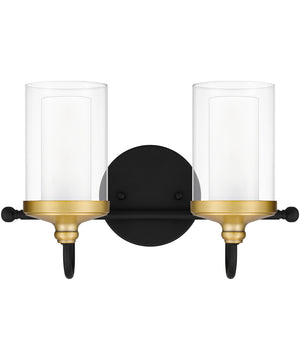 Rowland Medium 2-light Bath Light Matte Black