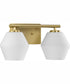 Copeland 2-Light Vanity Mid-Century Modern Vanity Light Brushed Gold
