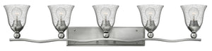 46"W Bolla 5-Light Bath Five Light in Brushed Nickel with Clear