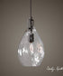 9"W Campester 1 Light Watered Glass Mini Pendant